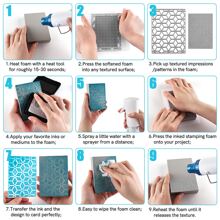 2/4 Piezas Bloques De Estampado De Espuma Reutilizable Con Formas Pequeñas / Grandes / De Corazón / Circulares / De Estrella - Gris - Ver 6