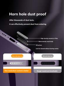 12入組迷你音箱防塵貼紙適用於iphone - 紫色 - 查看 7