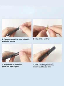 12入組迷你音箱防塵貼紙適用於iphone - 紫色 - 查看 6