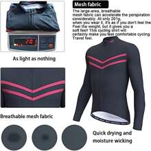 Men's Cycling Bike Jersey Long Sleeve With 3 Rear Pockets Moisture Wicking - 深灰色 - 查看 4