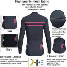 Men's Cycling Bike Jersey Long Sleeve With 3 Rear Pockets Moisture Wicking - 深灰色 - 查看 5