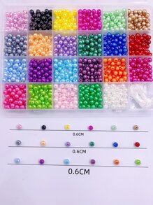 1 盒 ABS 高光多色仿珍珠珠，带直孔，适合 DIY 珠宝制作，包括 24 个网格，用于手链和项链 - 彩色 - 查看 3