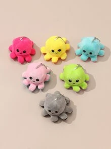 1 Pieza Llavero De Doble Capa Con Emoción De Pulpo Para Mujeres (color Aleatorio), Adecuado Para Regalos, Accesorios De Bolso - Multicolor - Ver 10