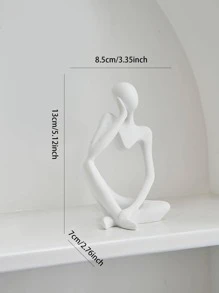 1入組白色極簡人類造型抽象裝飾物 - 白色 - 查看 3