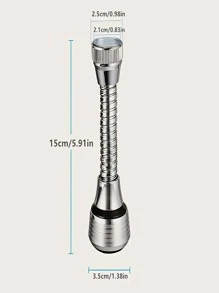 1pc Kitchen Tap Extender Water Filter Nozzle With Splash-proof Design For Water Saving And Spraying - Silver - View 2