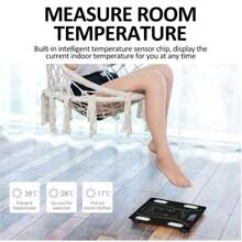 智能數字led體重秤,具有身體脂肪測量功能和智能手機應用程式 - 黑色 - 查看 5