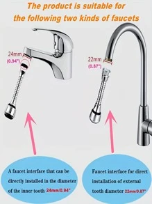 1pc Kitchen Tap Extender Water Filter Nozzle With Splash-proof Design For Water Saving And Spraying - Silver - View 4