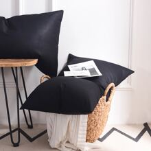 2pcs Solid Color Pillow Case Without Filler, Modern Polyester Soft Bedding Pillow Case For Household