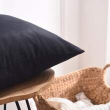 2pcs Solid Color Pillow Case Without Filler, Modern Polyester Soft Bedding Pillow Case For Household