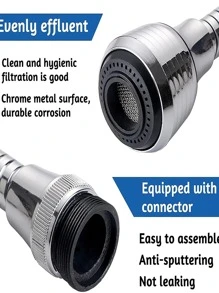 1pc Kitchen Tap Extender Water Filter Nozzle With Splash-proof Design For Water Saving And Spraying - Silver - View 5