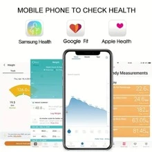 智能數字LED計重秤帶體內脂肪測量功能和手機應用程序 - 白色 - 查看 4