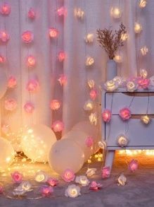 1pc Plastic Decorative Light, Modernist Rose Decor Decoration Light For Home