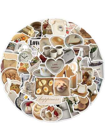 50pcs Creative Waterproof Graffiti Stickers For Luggage, Laptop, Guitar Decoration Back To School