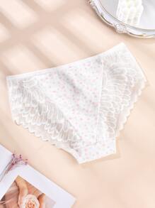 大碼花卉蕾絲貝殼邊內褲
