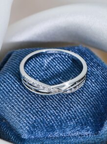 1 Đồng Thời Trang Đính Đá Cubic Zirconia Trang Trí Vòng Xoắn Cho Nữ Cho Món Quà Trang Trí Đám Cưới - trắng - Xem 3