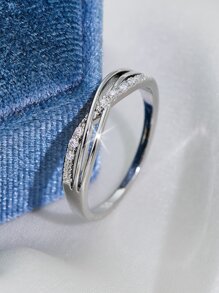 1 Đồng Thời Trang Đính Đá Cubic Zirconia Trang Trí Vòng Xoắn Cho Nữ Cho Món Quà Trang Trí Đám Cưới - trắng - Xem 4