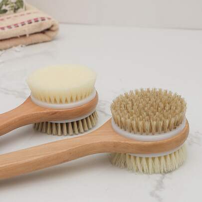 Bàn chải tắm hai mặt cán dài tròn, túi, hộp đựng, đồ lưu trữ, kẹp tóc