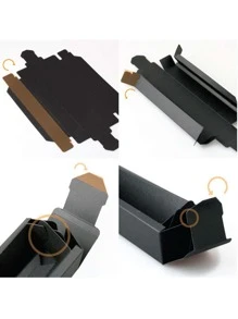 1入組紙糖果現代素色6格巧克力打包盒適合派對 - 黑色 - 查看 7