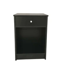 Round Handle Night Stand with One Drawer Black - 咖啡棕 - 查看 2