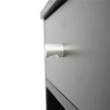 Round Handle Night Stand with One Drawer Black - 咖啡棕 - 查看 3