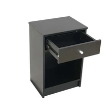 Round Handle Night Stand with One Drawer Black - 咖啡棕 - 查看 10