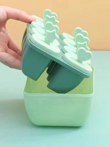 1入組PP冰棒模具，創意星形和心形設計多格可重複使用冰箱冰棒模具 - 藍色 - 查看 5