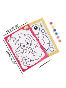 5pcs Super Size Random Pattern Watercolor Drawing Pad For Diy Painting Cartoon Filling, 4 Colours - Multicolor - View 8