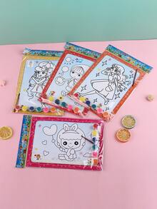 5pcs Super Size Random Pattern Watercolor Drawing Pad For Diy Painting Cartoon Filling, 4 Colours - Multicolor - View 3