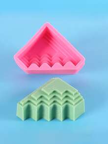 1 Miếng Khuôn silicon DIY Đối với Làm Hình thang , S Hình dạng , Hình học , Cột riêng Hình dạng , Dầu thơm Nến , Nhựa , Xà bông - Hồng - Xem 3