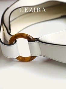 STEPHIECATHY 時尚女士們PU皮革不對稱手提包 - 米色 - 查看 10