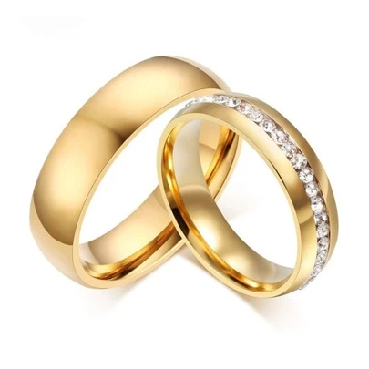2pcs Simple & Fashionable Stainless Steel 6mm Couple Wedding Rings For Men & Women, Jewelry Gift, Size 7-11