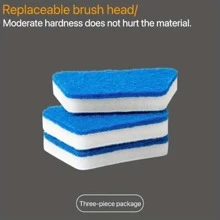 1/3入組可拆卸海綿浴缸刷,多功能家用地面牆瓷磚刷,窗戶玻璃海綿清潔刷,長柄清潔刷,廚房浴室清潔用品 - 白色 - 查看 3