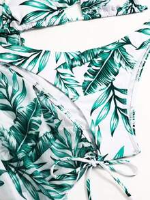 Tropical Triangle Bikini With Cover Up - Green - View 6