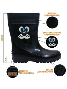 Pópidí Kid's Rain Boots - 藏蓝色 - 查看 3