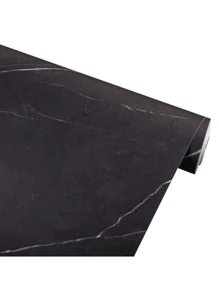 Làm dày Giấy dán tường bằng đá cẩm thạch mờ Bóc và dán Giấy tiếp xúc màu đen Granite Matte tự dính Cuộn phim Vinyl có thể tháo rời để trang trí bàn bếp - màu đen - Xem 1