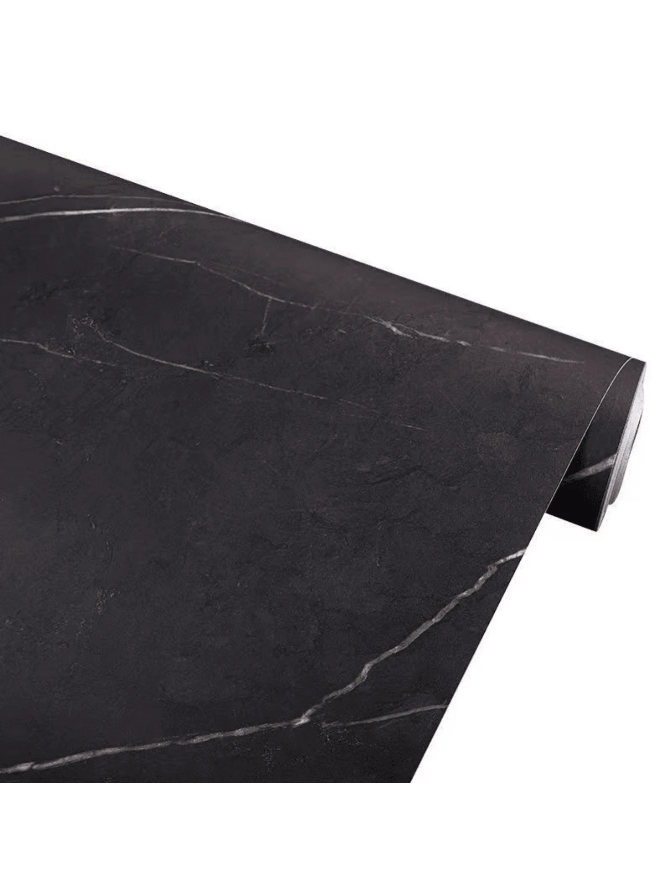 Làm dày Giấy dán tường bằng đá cẩm thạch mờ Bóc và dán Giấy tiếp xúc màu đen Granite Matte tự dính Cuộn phim Vinyl có thể tháo rời để trang trí bàn bếp - màu đen - Xem 1