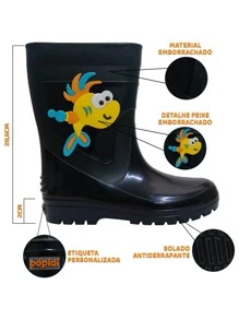 Pópidí Kid's Rain Boots - Màu xanh hải quân - Xem 3