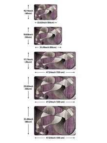 Home Decoration Crystal Velvet Geometric Pattern Carpet Floor Mat - Purple - View 5