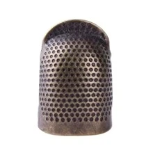 1pc Sewing Thimble Finger Protector, Adjustable Finger Metal Shield Protector Pin Needles Sewing Quilting Craft Accessories DIY Sewing Tools Needlework - Bronze - View 5