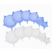 12 silicone retractable lids, food bowl lids - White - View 3