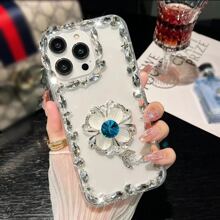 Rhinestone Decor Clear Phone Case With Lanyard - Multicolor - View 2