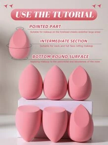 6 piezas Esponjas cosméticas, Esponjas de maquillaje Belleza Esponja de base cosmética Mezclador de maquillaje Apto para crema y polvo corrector