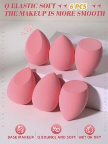 6 piezas Esponjas cosméticas, Esponjas de maquillaje Belleza Esponja de base cosmética Mezclador de maquillaje Apto para crema y polvo corrector