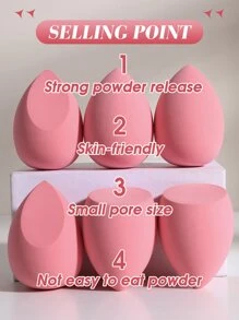 6 piezas Esponjas cosméticas, Esponjas de maquillaje Belleza Esponja de base cosmética Mezclador de maquillaje Apto para crema y polvo corrector