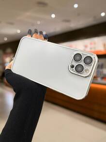 Contrast Frame Clear Phone Case - Silver - View 4