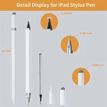 Bút bi đa năng 3 trong 1 Bút cảm ứng từ tính Bút chì tương thích với máy tính bảng Apple Bút màn hình cảm ứng di động Tương thích với phụ kiện Ipad Android - trắng - Xem 3