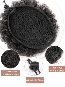 Afro Puff Drawstring Pferdeschwanz, Lockiger/verdrehter Haarknoten, Aus Synthetischen Extensions/ Haarteilen Für Hochsteckfrisuren Frauen