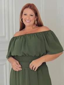 Plus Size Blouses - xanh quân đội - Xem 1