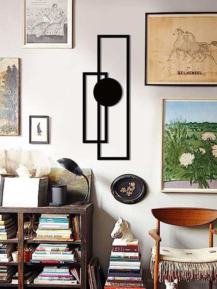 Arte De Metal Para Pared Línea De Decoración De Arte De Pared De Metal Minimalista, Mural De Pared, Esculturas De Pared, Pintura En Forma De Café Para Oficina, Cocina, Decorac Estilo Yo