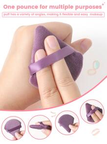 18件套化妆刷套装，含3个化妆粉扑，柔软三角矿物粉扑，适用于面部化妆。化妆刷套装，化妆刷套装，化妆刷组合，化妆刷套装，全套化妆刷，化妆刷套装，全套化妆工具，化妆刷套装，化妆刷套装，化妆礼盒套装 - 彩色 - 查看 3